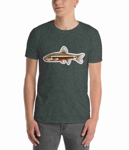 Southern Redbelly Dace Micro Fishing T-Shirt Official AOMF Apparel - Dark Heather, 2XL